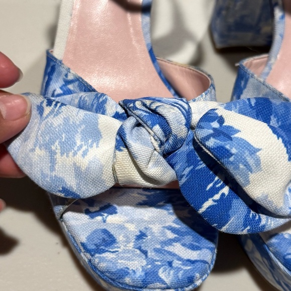 Ted Baker NWOB Size 8.5 Ivory Floral Hemmina Platform Bow Heels Wedding Party - Picture 7 of 10